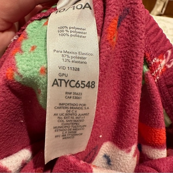 CARTER’S Unicorn Christmas Fleece Pajamas 2 Piece Set Girls Size 10 - Picture 6 of 6